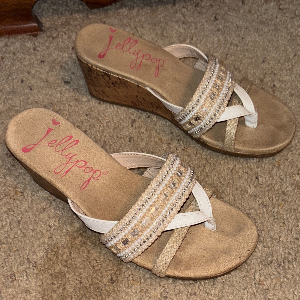 Jellypop Women's Tan Wedge Sandals